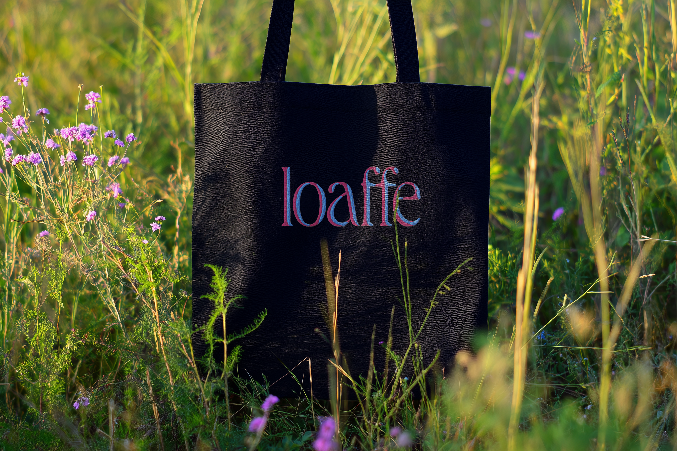 Loaffe Oversized Organic Cotton Tote Bag – Soft Utility, Graphic Minimalism